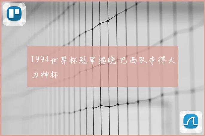 1994世界杯冠军揭晓 巴西队夺得大力神杯